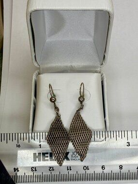 Diamond-shaped sterling silver earrings